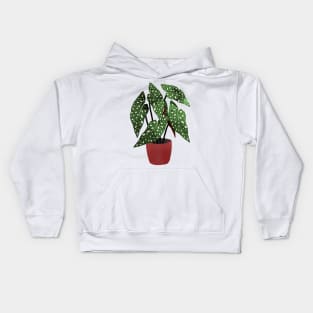 Begonia maculata flowerpot watercolor Kids Hoodie